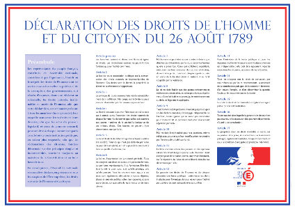 Affiche déclaration des droits de l’homme et du citoyen